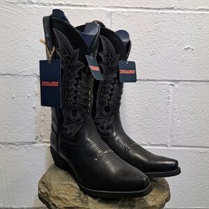 Durango Crush DRD0427 Womens Black Leather Slip On Western Boots Size 8